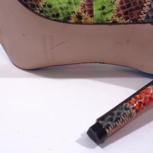 Area Women's Olivia Pump Mulit color patchwork Heels Pumps 37 Patchwork Python - Picture 9 of 12